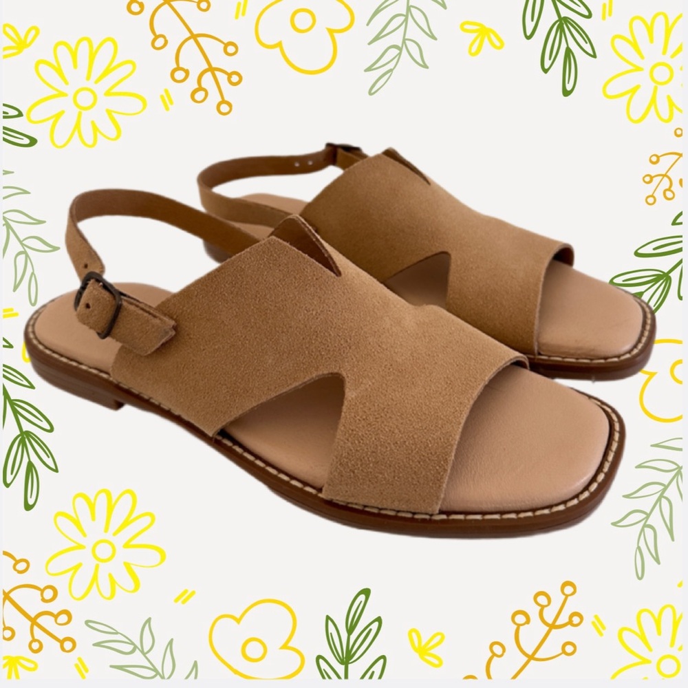 Classic Women's Tan Suede Slingback Sandals
